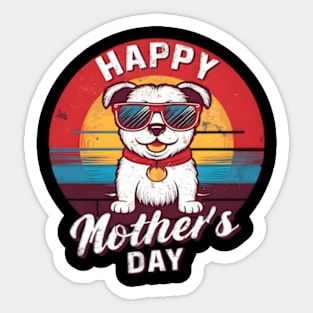 HapMother'S Day With Cut Dog Quote Moms Sticker